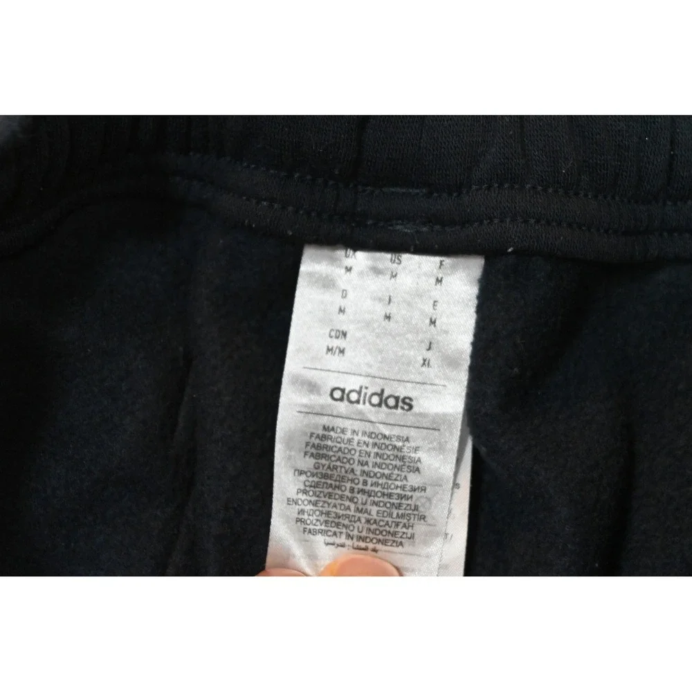Adidas Sweat Pants Mens Medium Navy Blue Ankle Zip Tapered Joggers Excellent